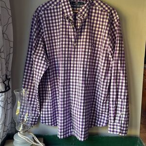 Vineyard Vines men’s purple plaid button up shirt size XL classic fit Tucker shi